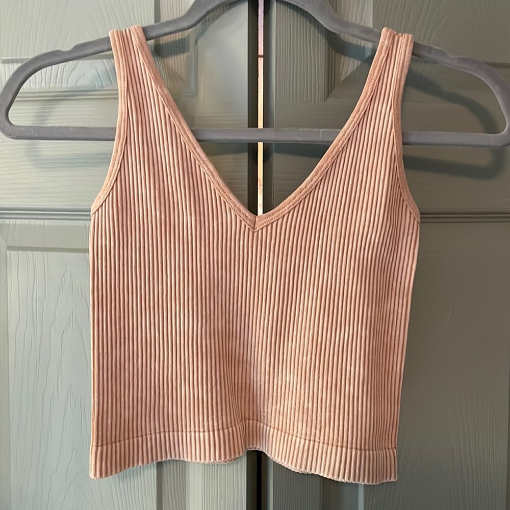 Cropped tank top - M - tan